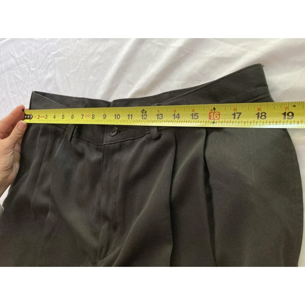 Silkworks Savane Shorts Men 38 Blk Microfiber Pleated Chino Relaxed Fit Pockets